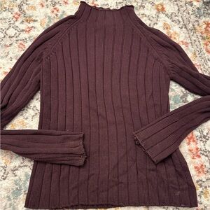 Vintage y2k eggplant/burgundy mock neck sweater